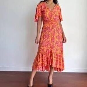 Anthropologie Abel the Label Maya Floral Smocked Flowy‎ Dress